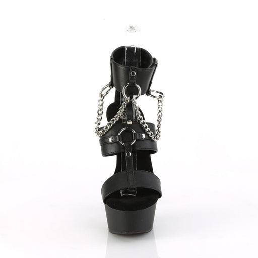 Pleaser DELIGHT-661 Platform Sandal (Black Faux Leather/Black Matte)