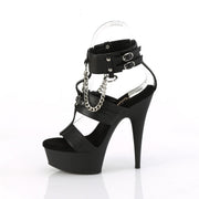 Pleaser DELIGHT-661 Platform Sandal (Black Faux Leather/Black Matte)
