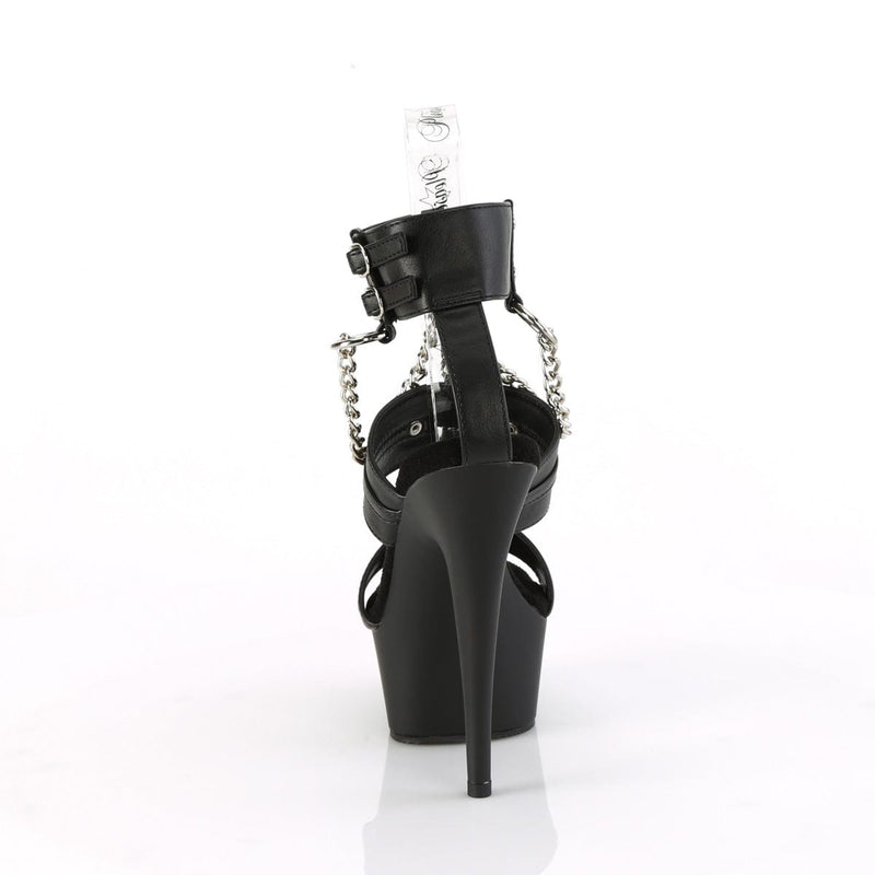 Pleaser DELIGHT-661 Platform Sandal (Black Faux Leather/Black Matte)