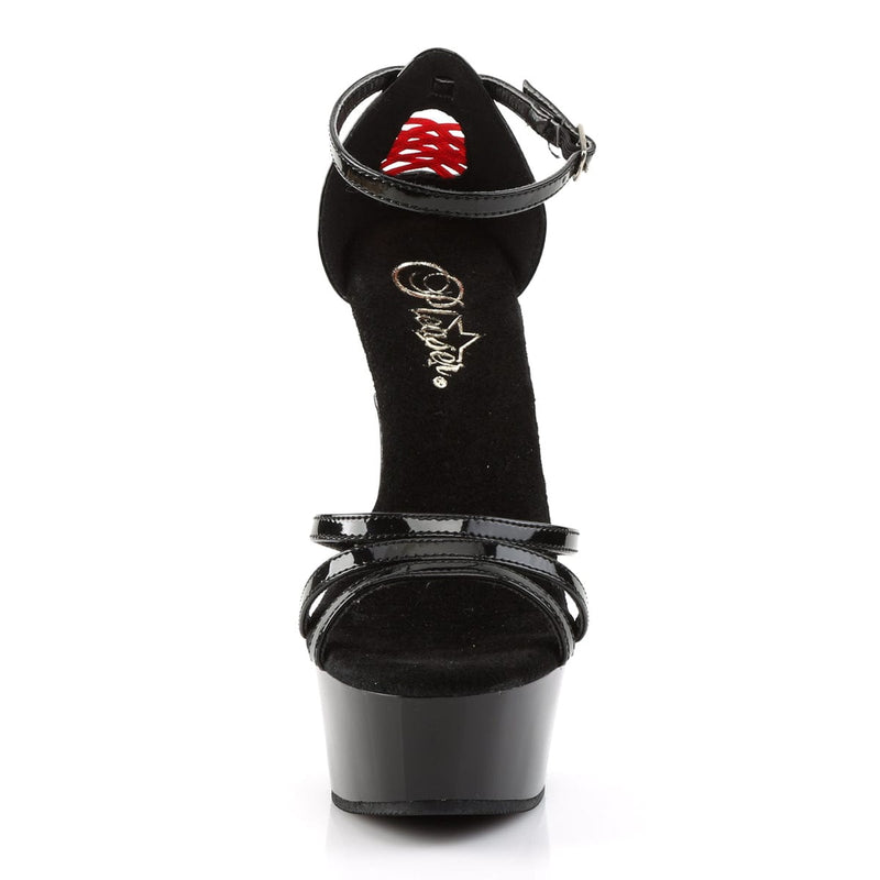 Pleaser DELIGHT-662 Platform Sandal (Black Patent/Black)