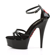 Pleaser DELIGHT-662 Platform Sandal (Black Patent/Black)