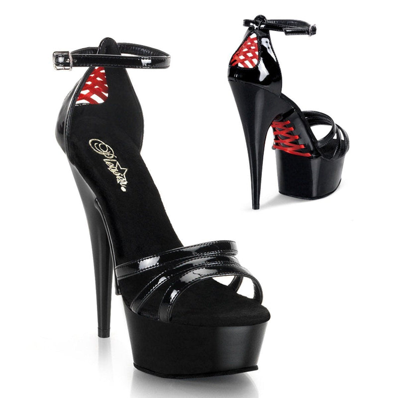 Pleaser DELIGHT-662 Platform Sandal (Black Patent/Black)