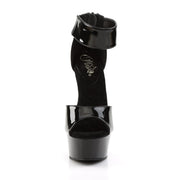Pleaser DELIGHT-670-3 Platform Sandal (Black/Black)