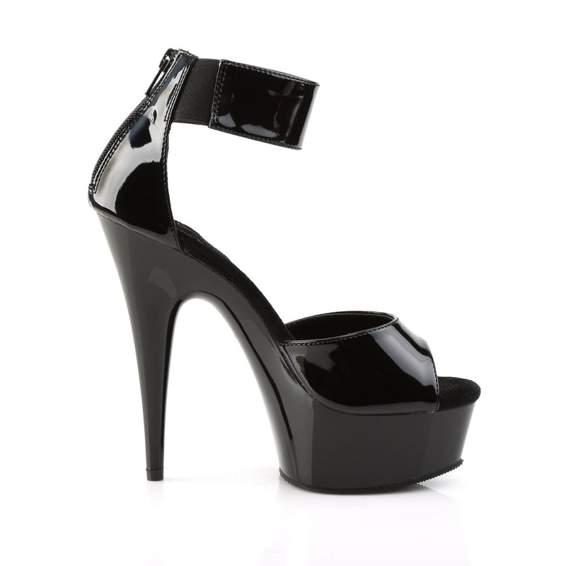Pleaser DELIGHT-670-3 Platform Sandal (Black/Black)