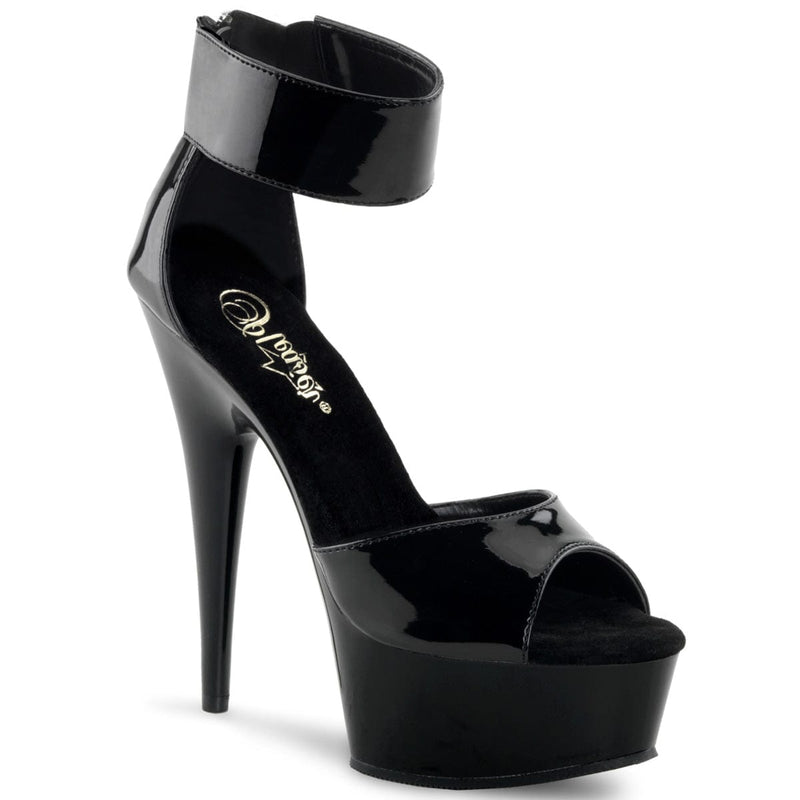 Pleaser DELIGHT-670-3 Platform Sandal (Black/Black)