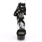 Pleaser DELIGHT-671 Platform Sandal (Black Faux Suede/Black Matte)