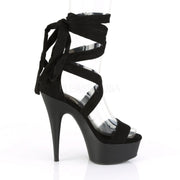 Pleaser DELIGHT-671 Platform Sandal (Black Faux Suede/Black Matte)