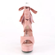 Pleaser DELIGHT-679 Platform Sandal (Baby Pink Faux Suede/Baby Pink Faux Suede)