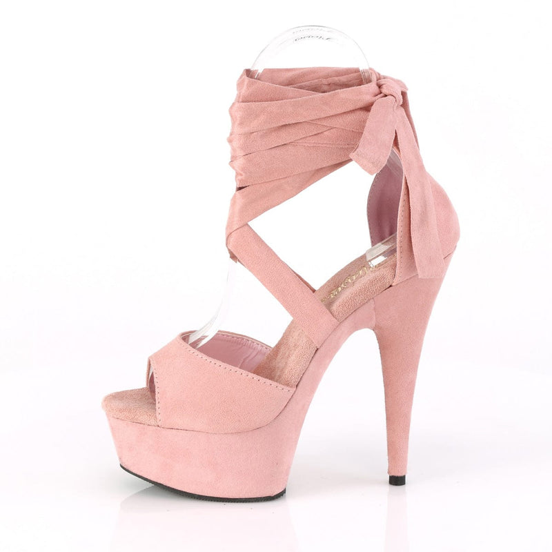 Pleaser DELIGHT-679 Platform Sandal (Baby Pink Faux Suede/Baby Pink Faux Suede)