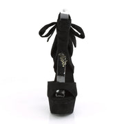 Pleaser DELIGHT-679 Platform Sandal (Black Faux Suede/Black Faux Suede)