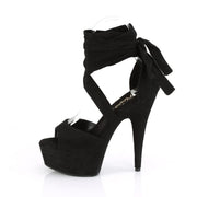 Pleaser DELIGHT-679 Platform Sandal (Black Faux Suede/Black Faux Suede)