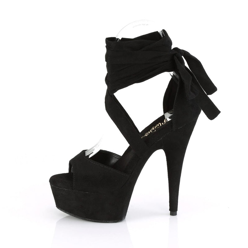 Pleaser DELIGHT-679 Platform Sandal (Black Faux Suede/Black Faux Suede)