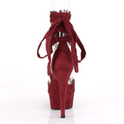 Pleaser DELIGHT-679 Platform Sandal (Burgundy Faux Suede/Burgundy Faux Suede)