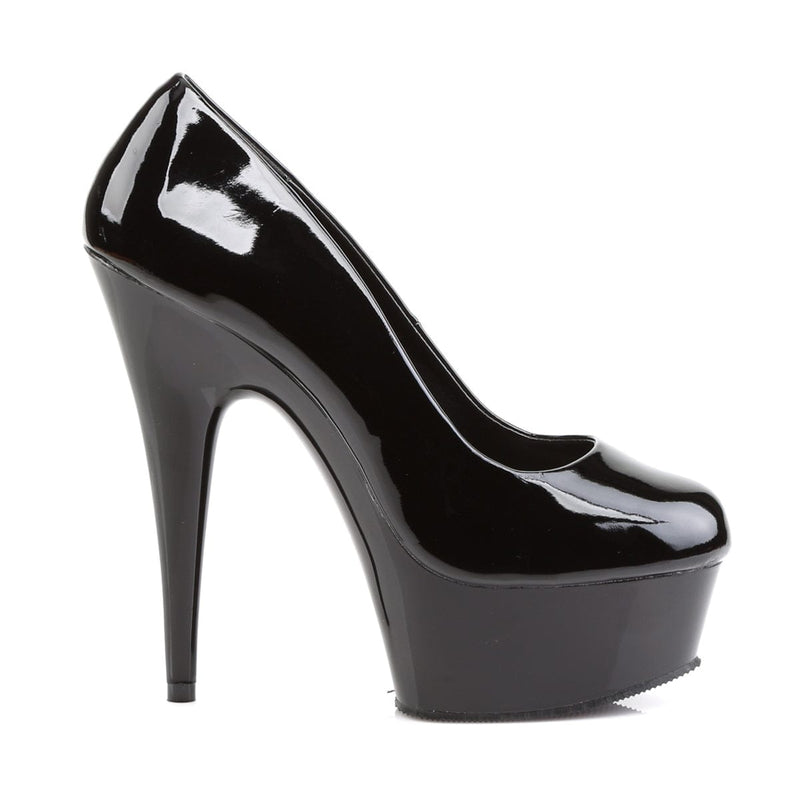 Pleaser DELIGHT-685 Platform Pump (Black Patent/Black)
