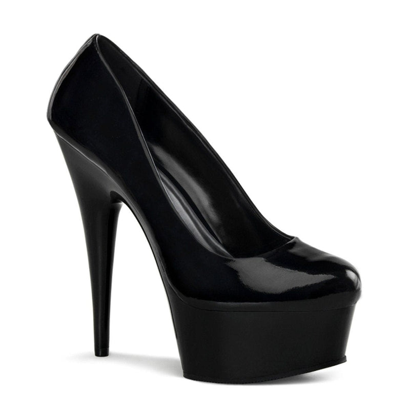 Pleaser DELIGHT-685 Platform Pump (Black Patent/Black)