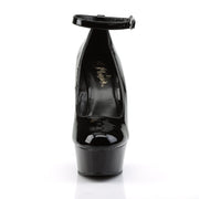 Pleaser DELIGHT-686 Platform Pump (Black Patent/Black)