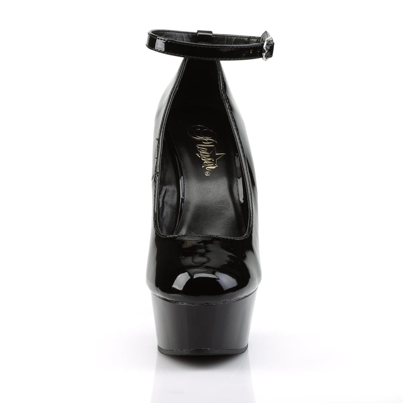 Pleaser DELIGHT-686 Platform Pump (Black Patent/Black)