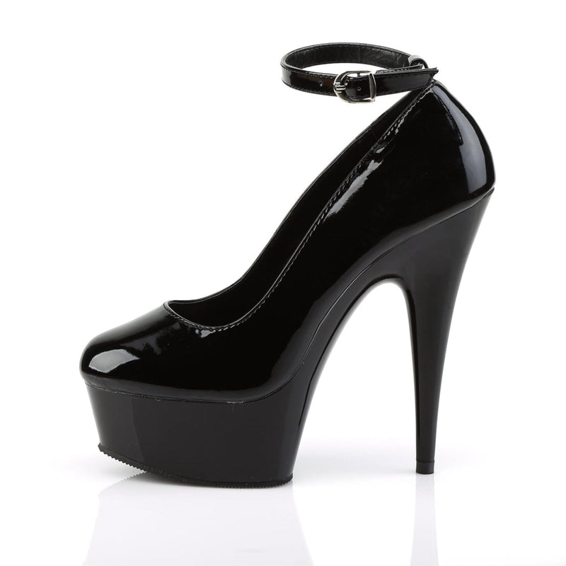 Pleaser DELIGHT-686 Platform Pump (Black Patent/Black)
