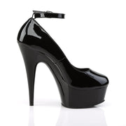 Pleaser DELIGHT-686 Platform Pump (Black Patent/Black)
