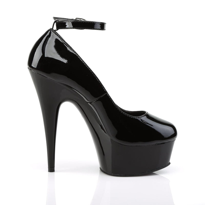 Pleaser DELIGHT-686 Platform Pump (Black Patent/Black)