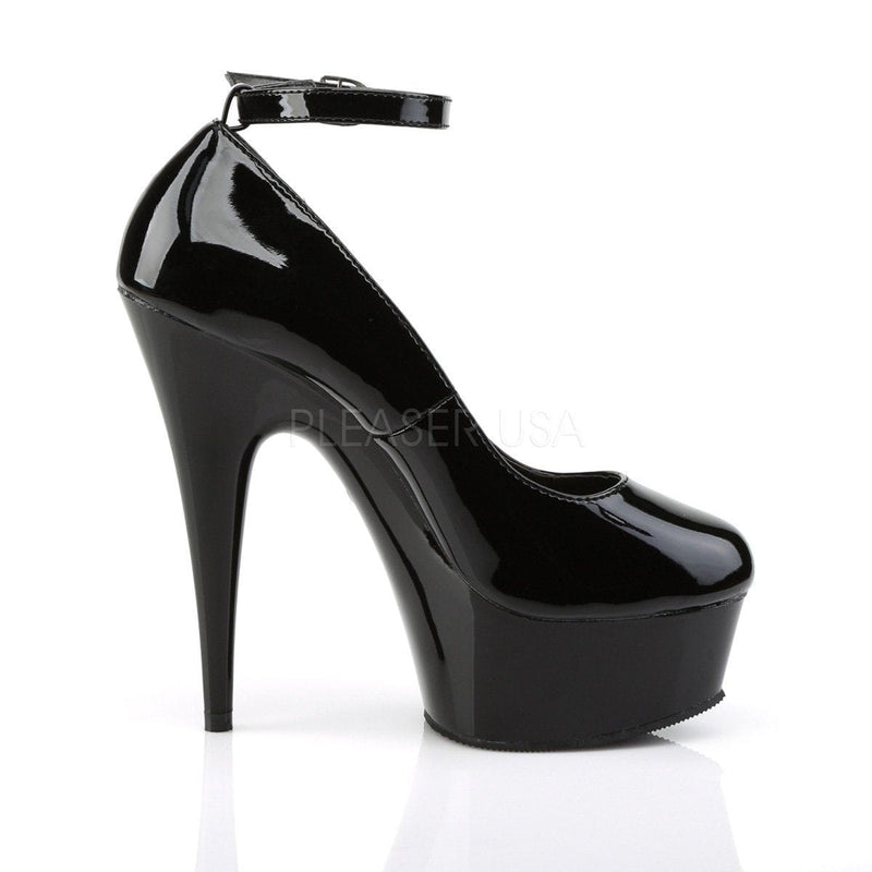 Pleaser DELIGHT-686 Platform Pump (Black Patent/Black)