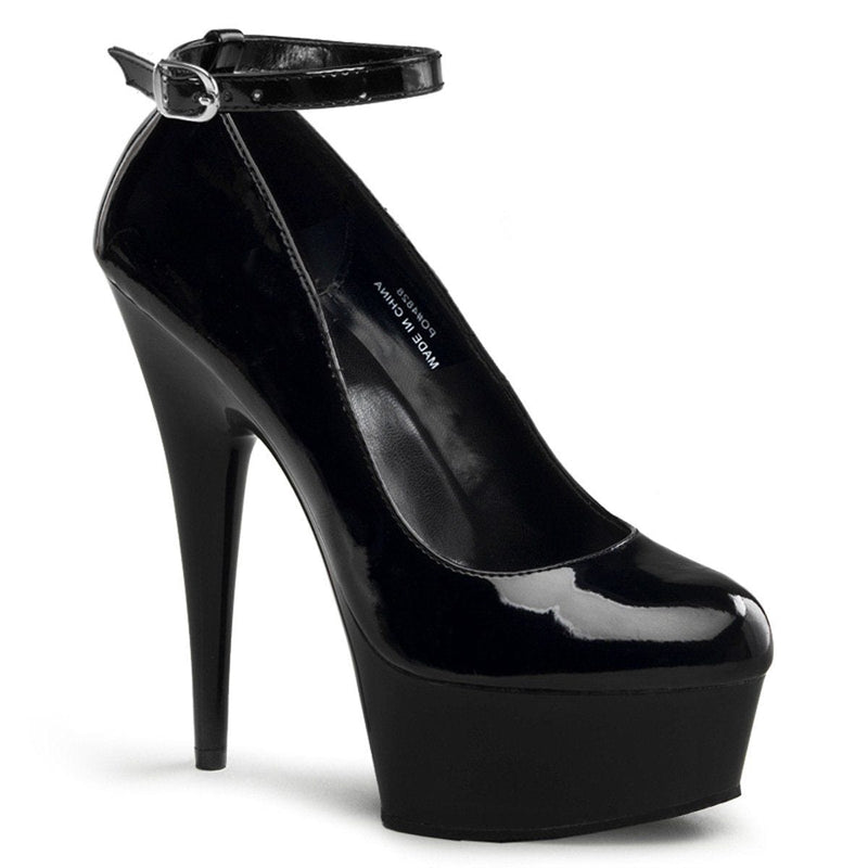 Pleaser DELIGHT-686 Platform Pump (Black Patent/Black)