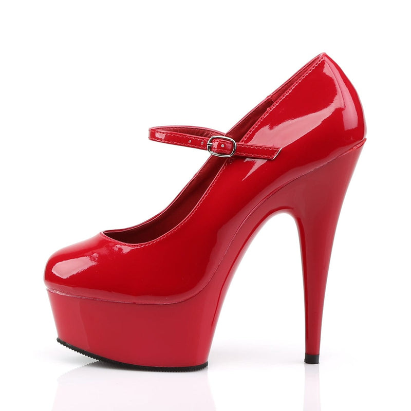 Pleaser DELIGHT-687 Platform Pump (Red/Red)