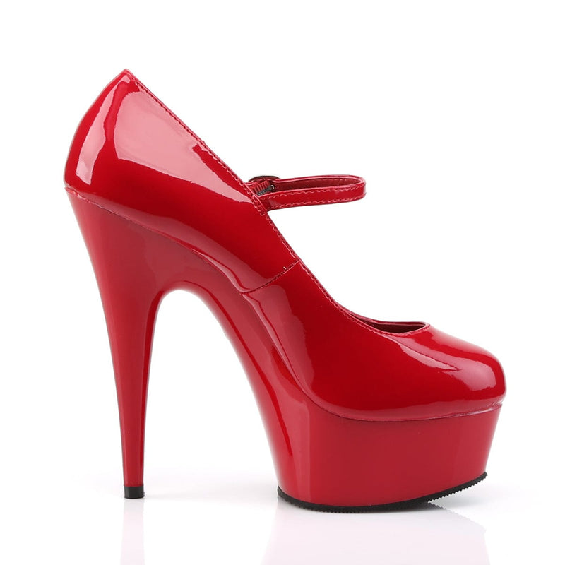 Pleaser DELIGHT-687 Platform Pump (Red/Red)