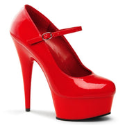 Pleaser DELIGHT-687 Platform Pump (Red/Red)