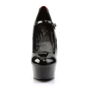 Pleaser DELIGHT-687FH Platform Pump (Black-Red Patent/Black)