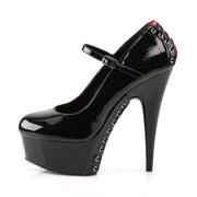 Pleaser DELIGHT-687FH Platform Pump (Black-Red Patent/Black)