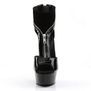 Pleaser DELIGHT-690 Platform Sandal (Black Patent-Lamy/Black)