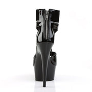 Pleaser DELIGHT-690 Platform Sandal (Black Patent-Lamy/Black)