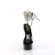 Pleaser DELIGHT-691-2RS Platform Sandal (Clear/Black)