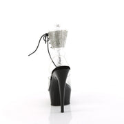 Pleaser DELIGHT-691-2RS Platform Sandal (Clear/Black)