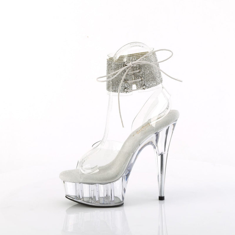 Pleaser DELIGHT-691-2RS Platform Sandal (Clear/Clear)