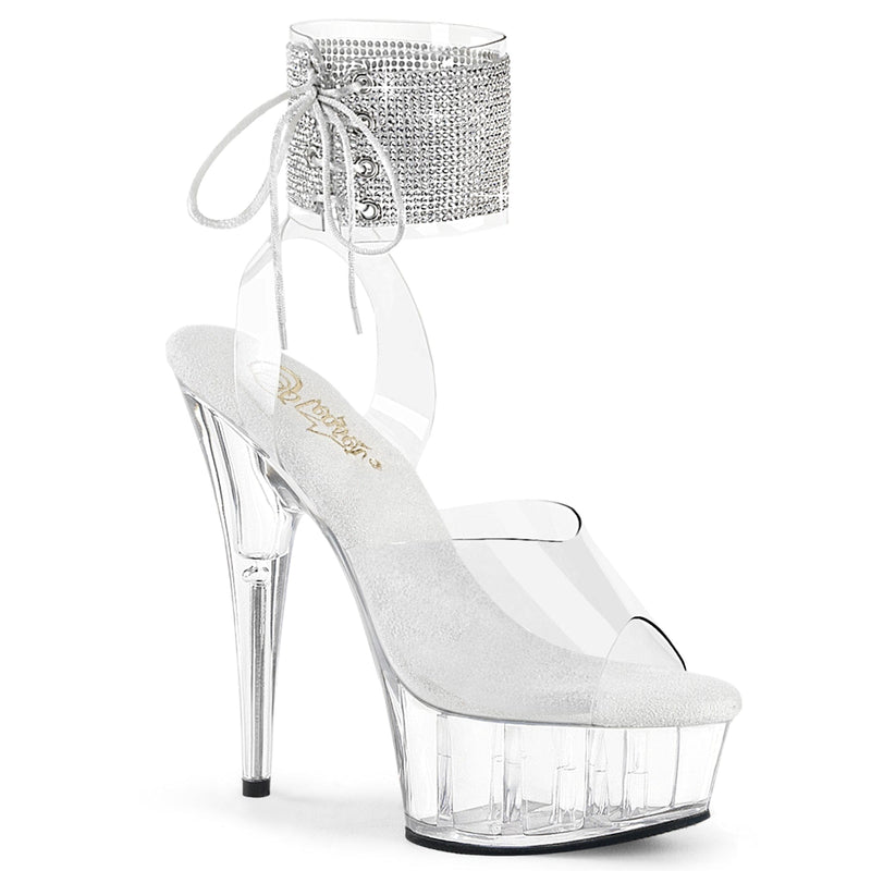 Pleaser DELIGHT-691-2RS Platform Sandal (Clear/Clear)