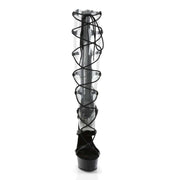 Pleaser DELIGHT-698 Platform Sandal (Black Patent/Black)