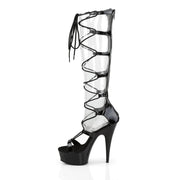 Pleaser DELIGHT-698 Platform Sandal (Black Patent/Black)