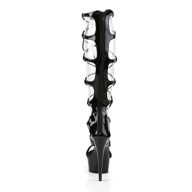 Pleaser DELIGHT-698 Platform Sandal (Black Patent/Black)
