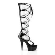 Pleaser DELIGHT-698 Platform Sandal (Black Patent/Black)