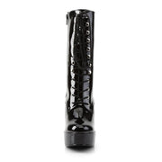 Pleaser ELECTRA-1020 Platform Ankle Boot (Black Patent/Black)