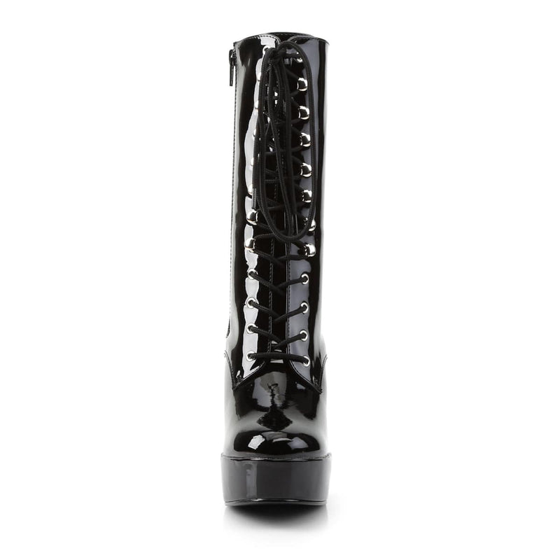 Pleaser ELECTRA-1020 Platform Ankle Boot (Black Patent/Black)