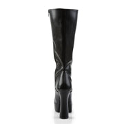 Pleaser ELECTRA-2020 Platform Knee High Boot (Black Faux Leather)