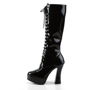 Pleaser ELECTRA-2020 Platform Knee High Boot (Black Patent)
