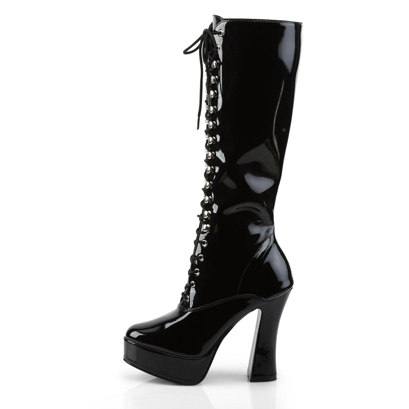 Pleaser ELECTRA-2020 Platform Knee High Boot (Black Patent)