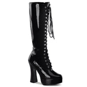 Pleaser ELECTRA-2020 Platform Knee High Boot (Black Patent)