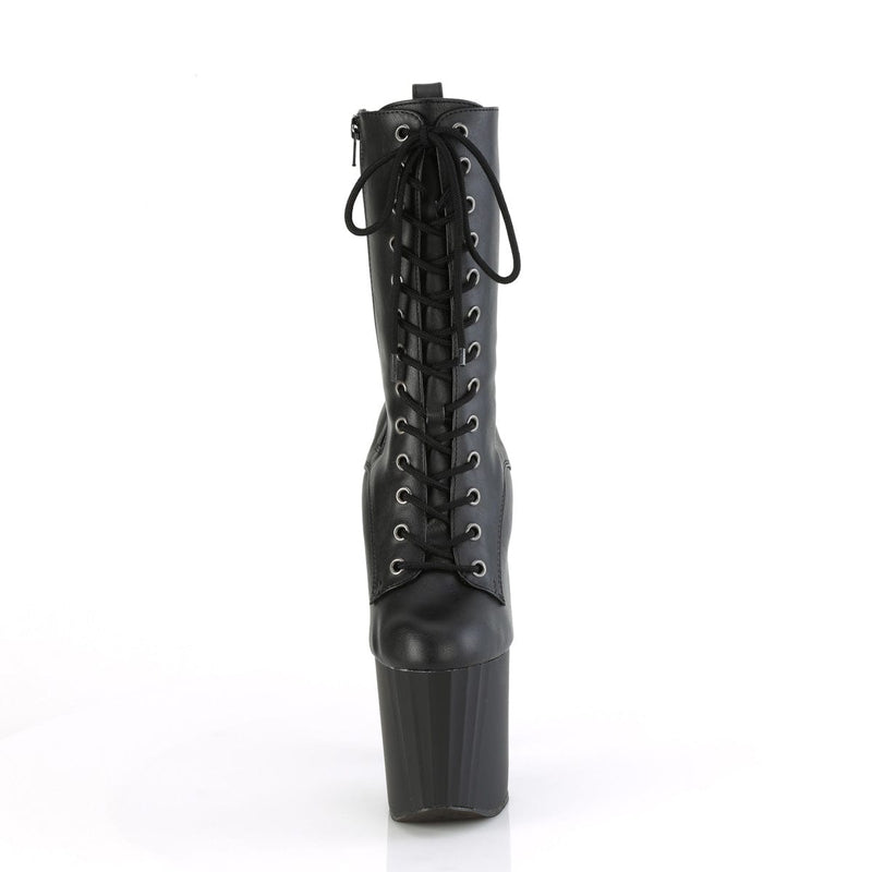 Pleaser ENCHANT-1040 Platform Ankle Boot (Black Faux Leather/Black Matte)