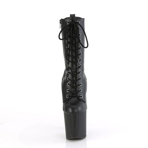 Pleaser ENCHANT-1040 Platform Ankle Boot (Black Faux Leather/Black Matte)