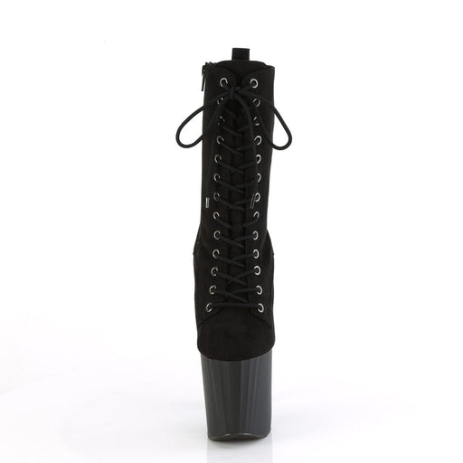 Pleaser ENCHANT-1040 Platform Ankle Boot (Black Faux Suede/Black Matte)